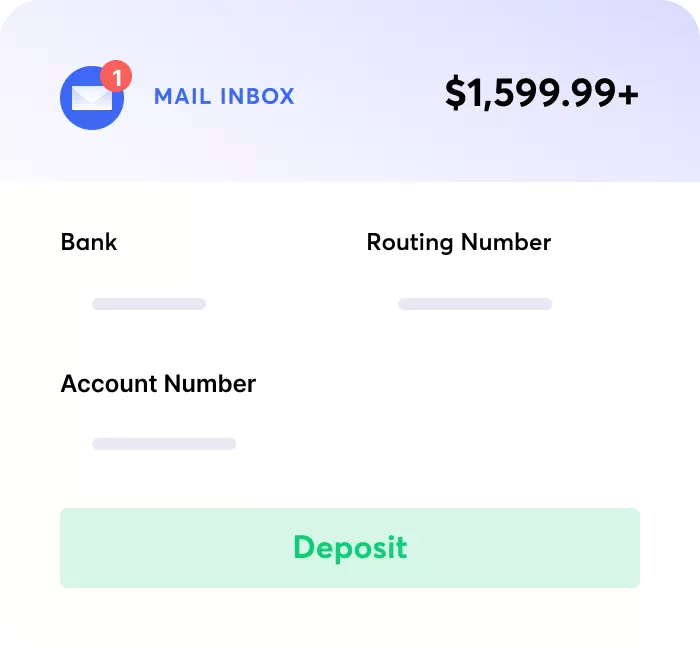 The recipient receives an email and connects their bank account